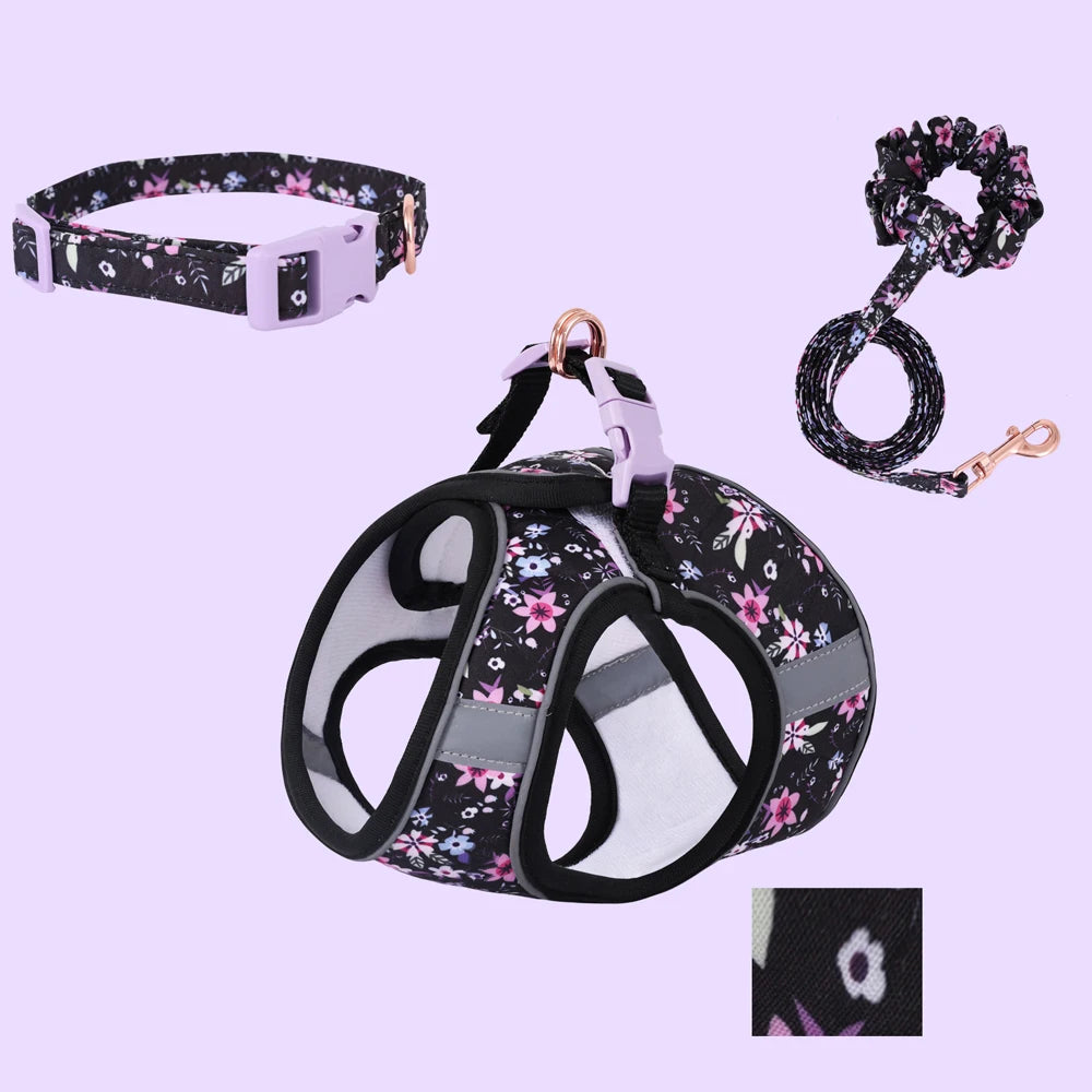 Soft Adjustable Dog Harness & Leash Set