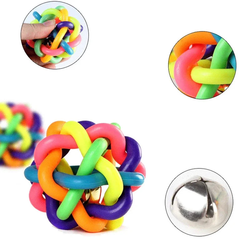 Colorful Rubber Dog Ball with Bell