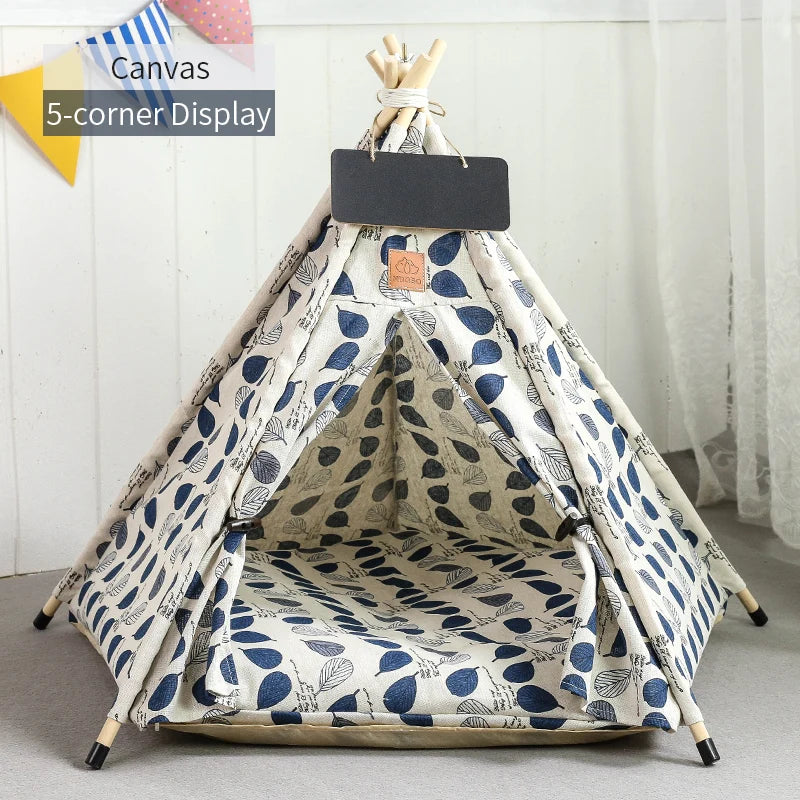 Portable Pet Teepee Bed with Cushion