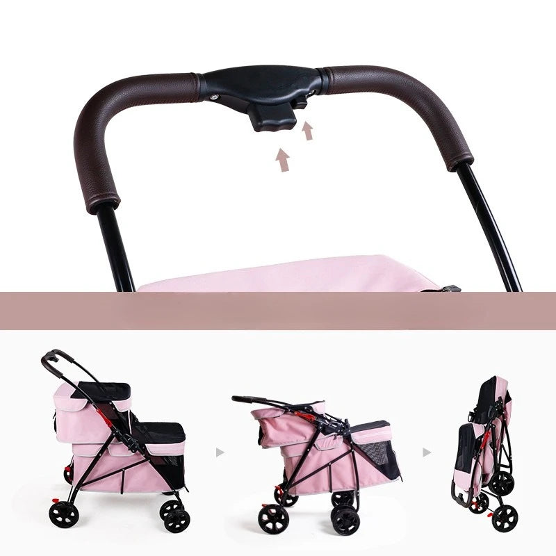 Double-Layer Foldable Pet Stroller