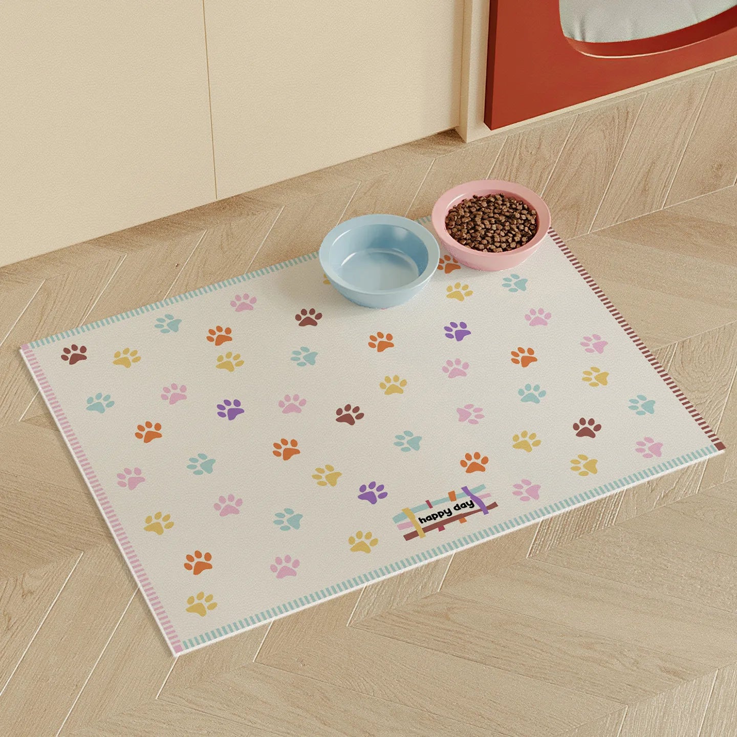 Cute Waterproof Non-Slip Pet Feeding Mat