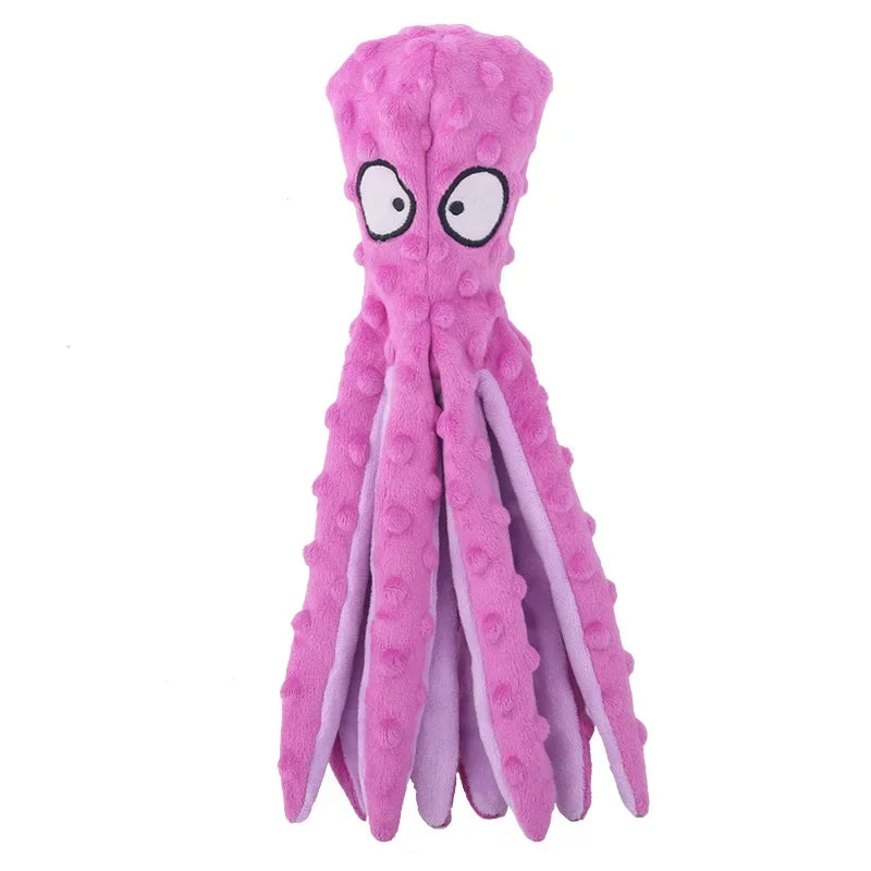 Stuffing-Free Squeaky Octopus Dog Toy