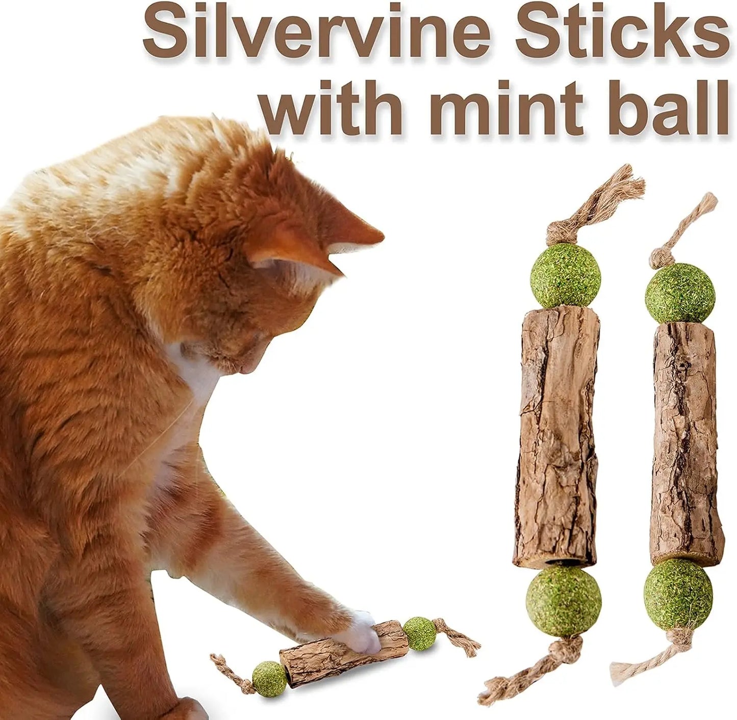Natural Catnip & Silvervine Dental Sticks (3 pcs)