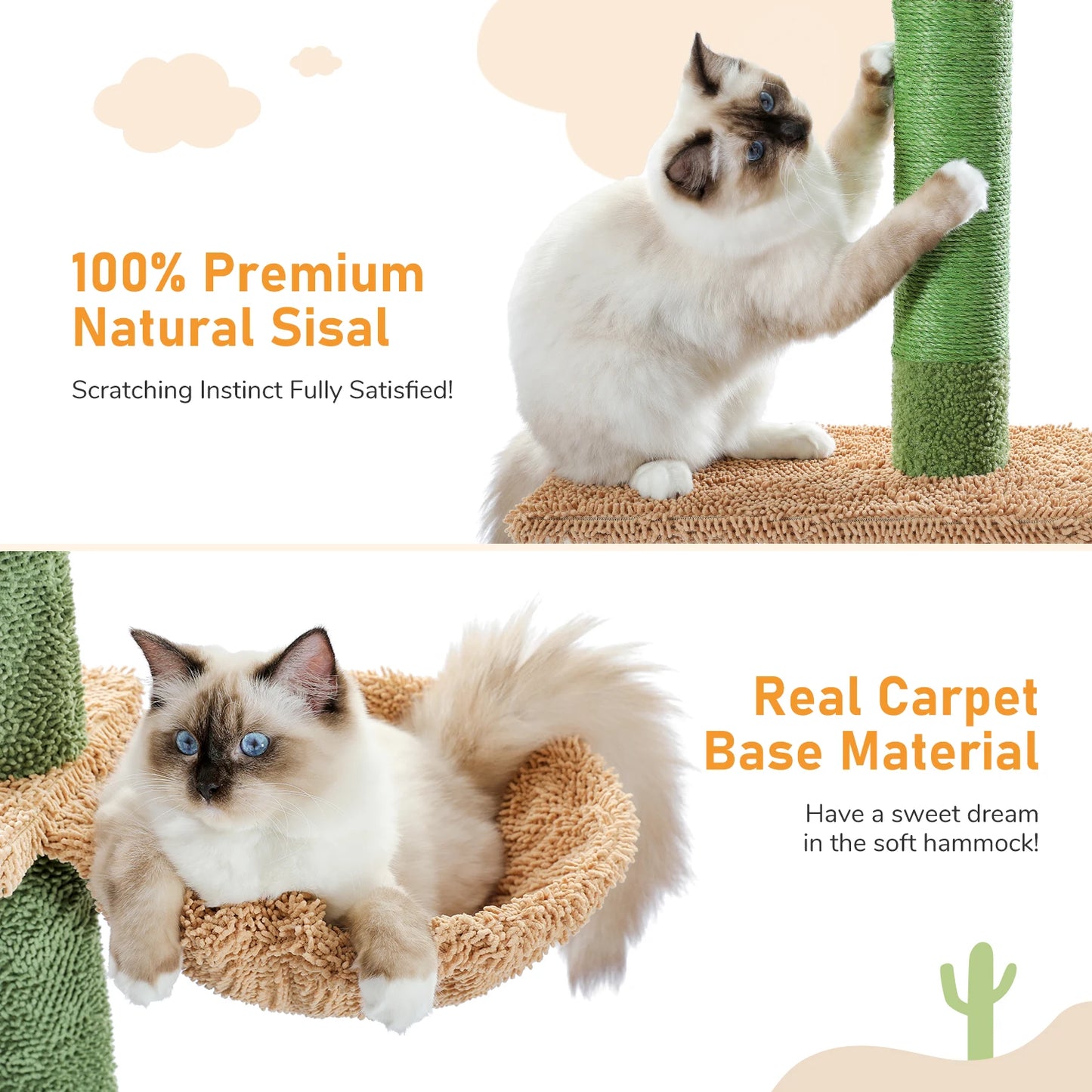 5-Tier Floor-to-Ceiling Cat Tree with Hammock