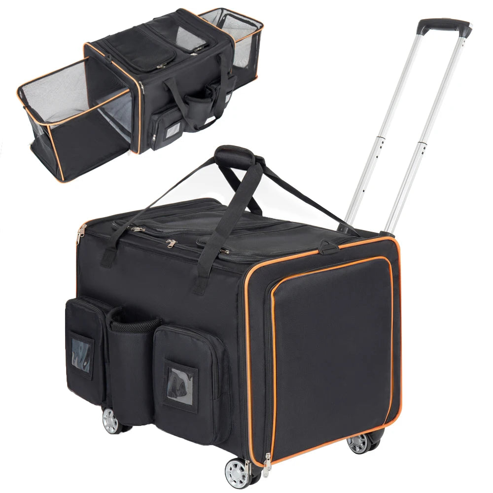 2-in-1 Rolling Double Cat Carrier