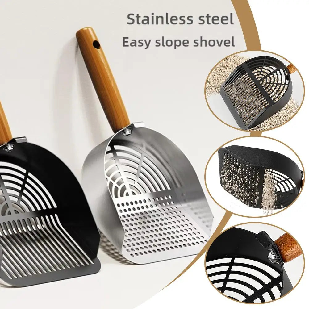 Stainless Steel Cat Litter Scoop with Long Handle