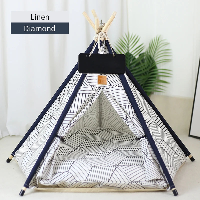 Portable Pet Teepee Bed with Cushion