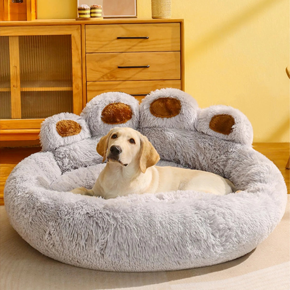 Fluffy Plush Dog & Cat Bed