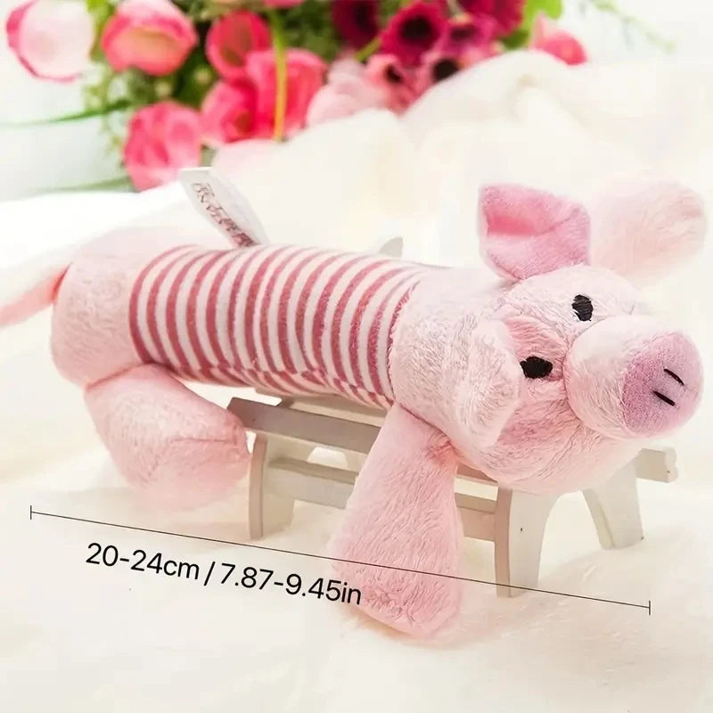 Durable Squeaky Pig & Elephant Dog Toy