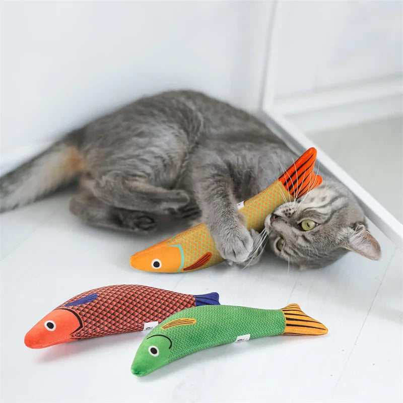Interactive Catnip Fish Plush Toy