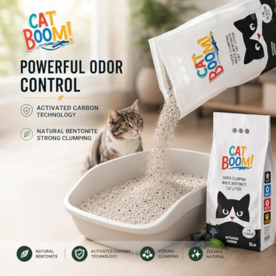 Premium Bentonite Clumping Cat Litter with Active Carbon