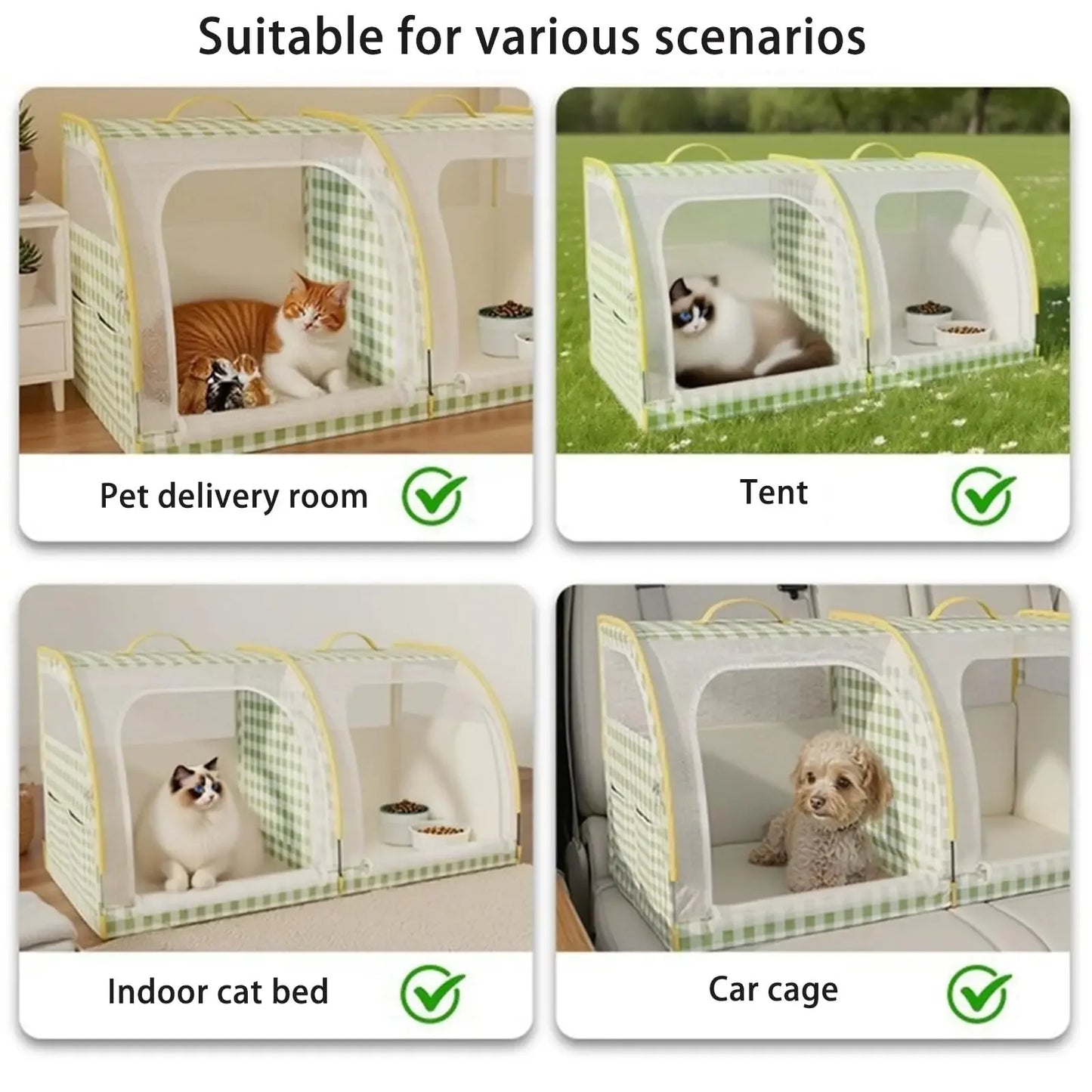 2-Pet Car Seat Travel Carrier Bed