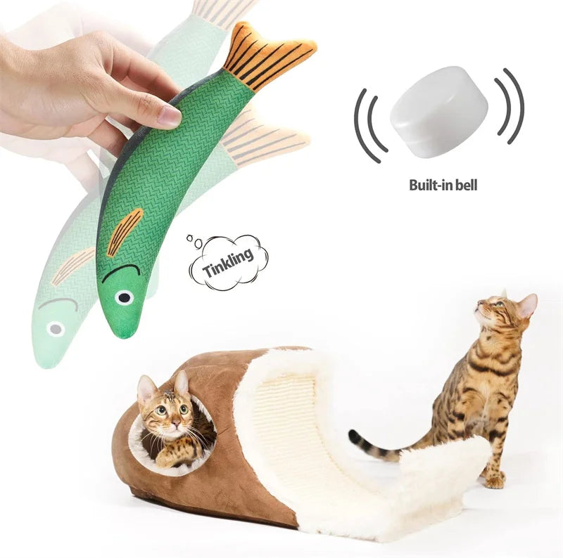 Interactive Catnip Fish Plush Toy
