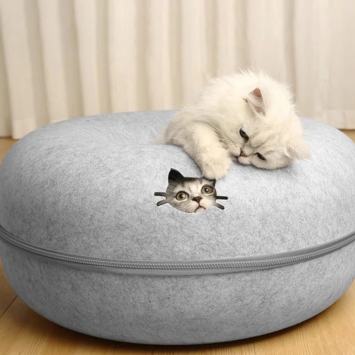 Donut Cat Tunnel Bed & Interactive Toy