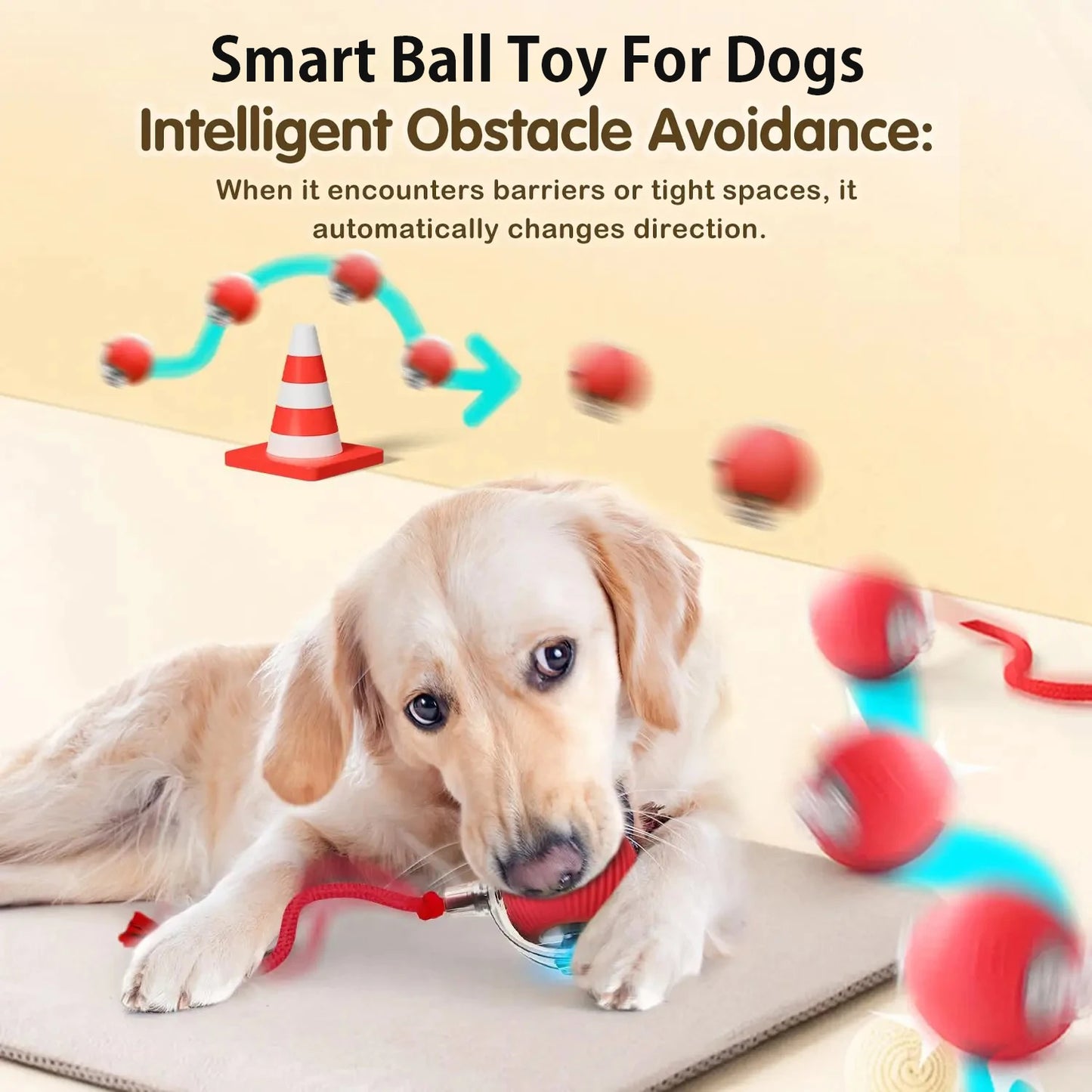 Automatic Rechargeable Interactive Dog Ball Toy