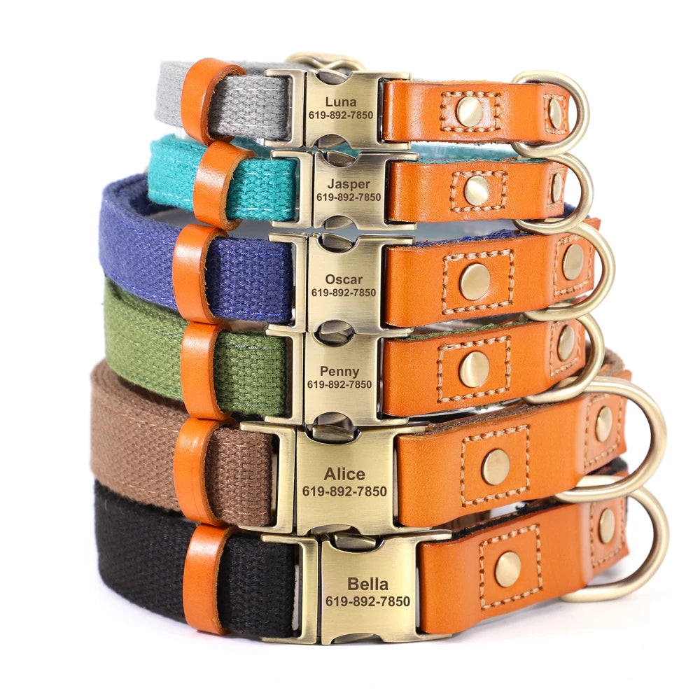 Personalized Nylon Dog Collar & Leash Set