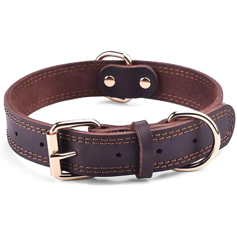 Genuine Leather Heavy-Duty Dog Collar
