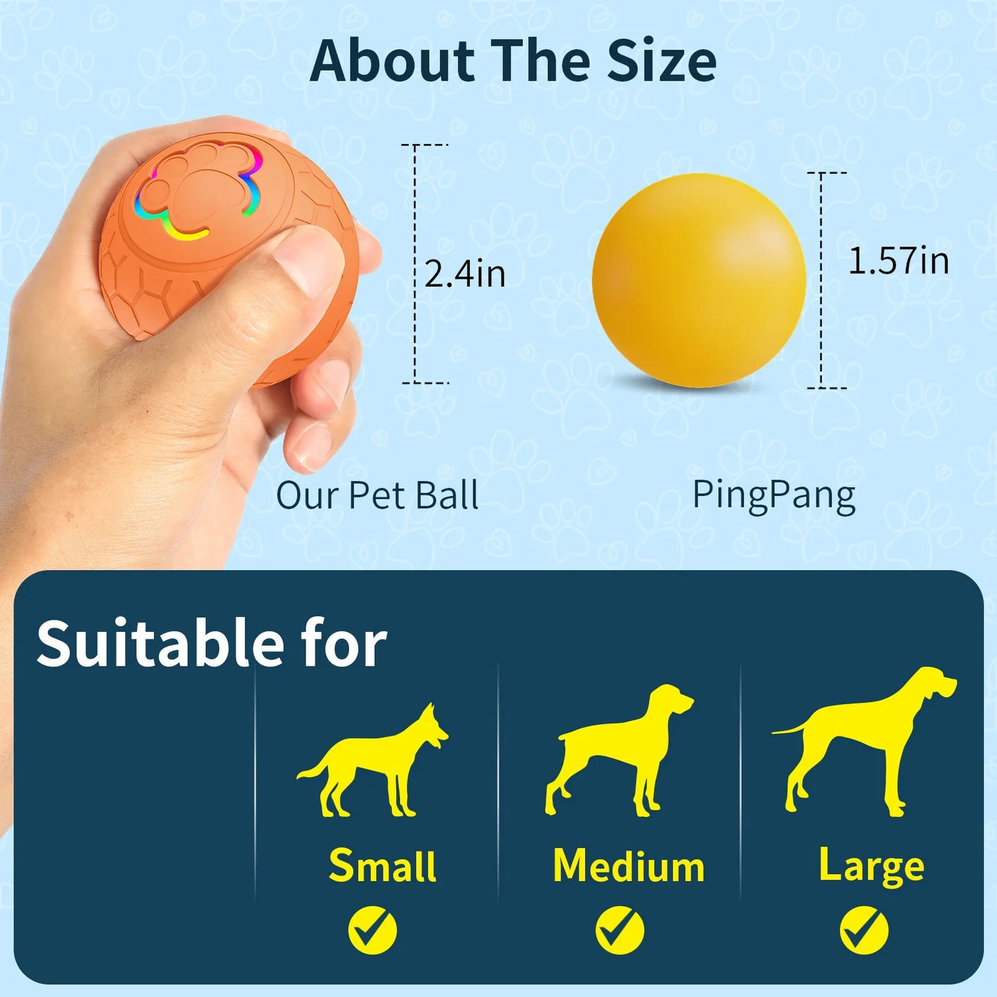 Smart LED Interactive Dog Ball Toy