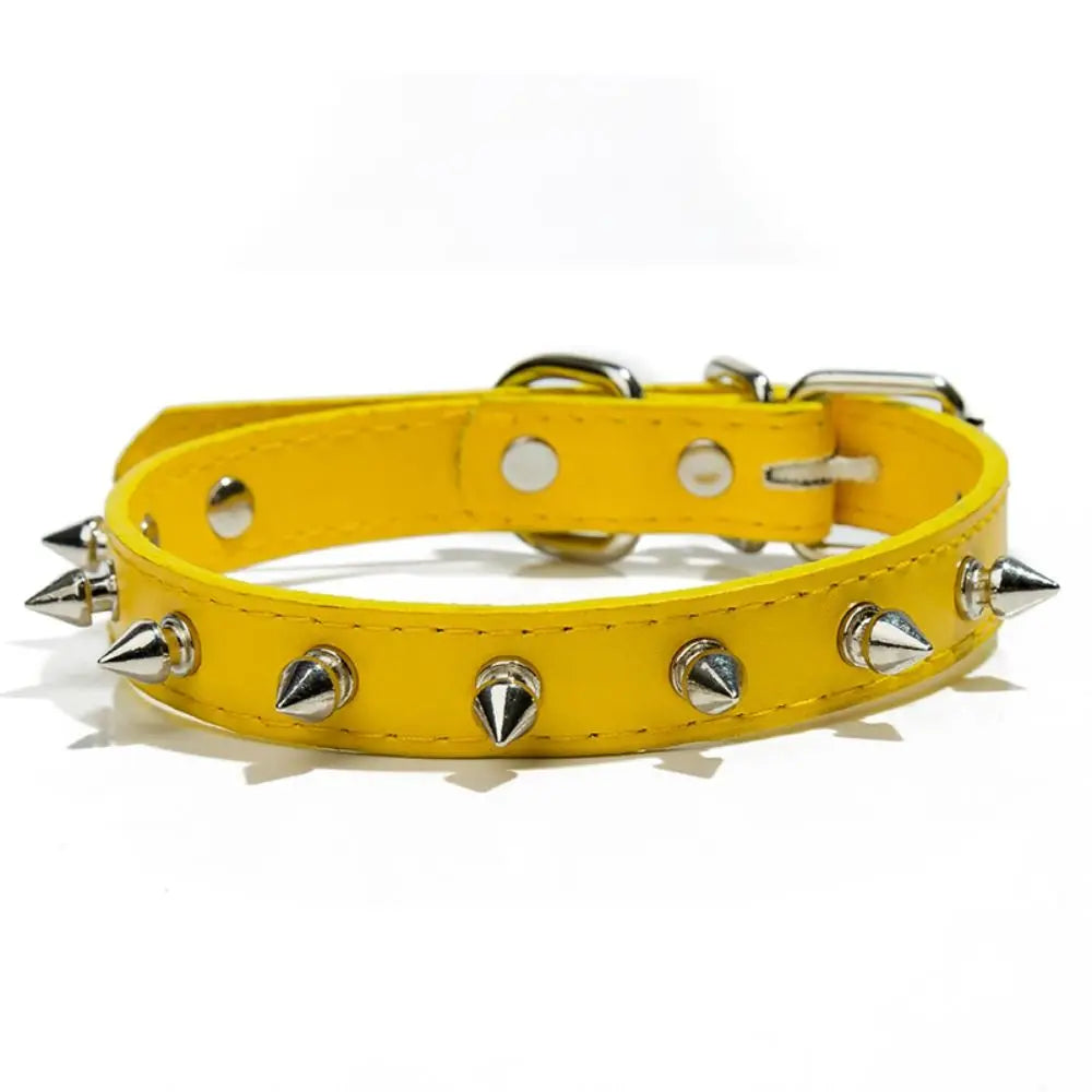 Adjustable Studded Leather Pet Collar