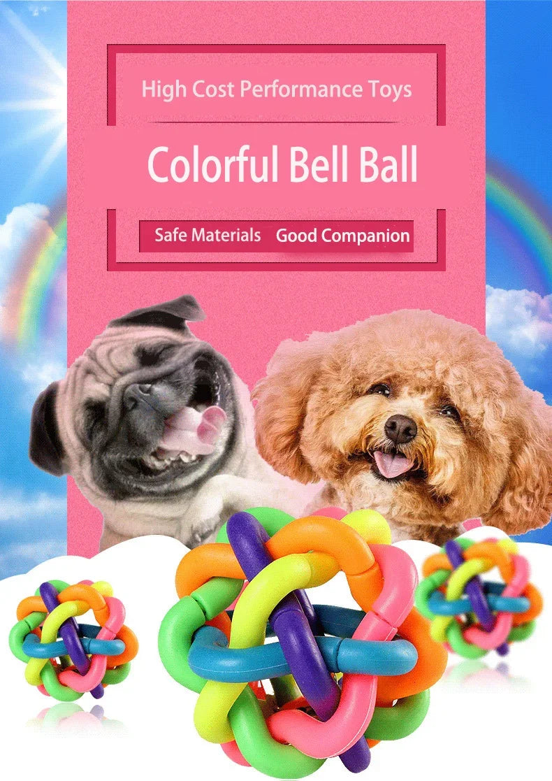 Colorful Rubber Dog Ball with Bell