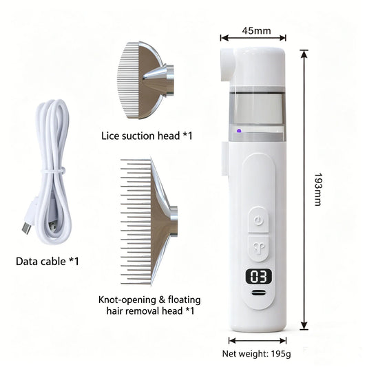 2-in-1 Electric Flea & Lice Vacuum Comb
