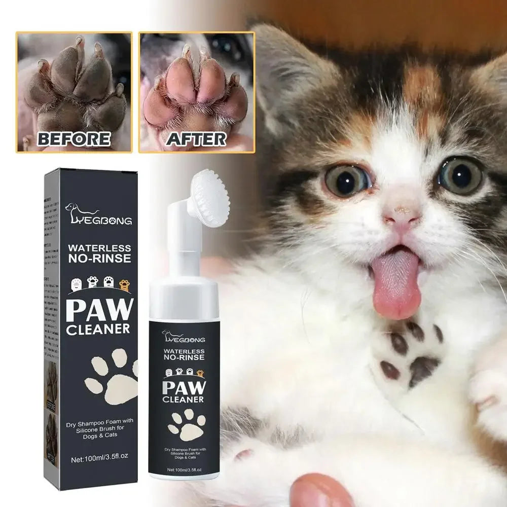 Waterless Pet Paw Cleaning Foam with Brush