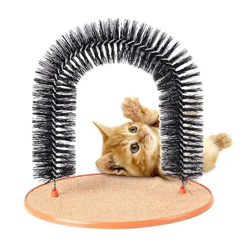 Self-Grooming Cat Arch with Scratching Pad