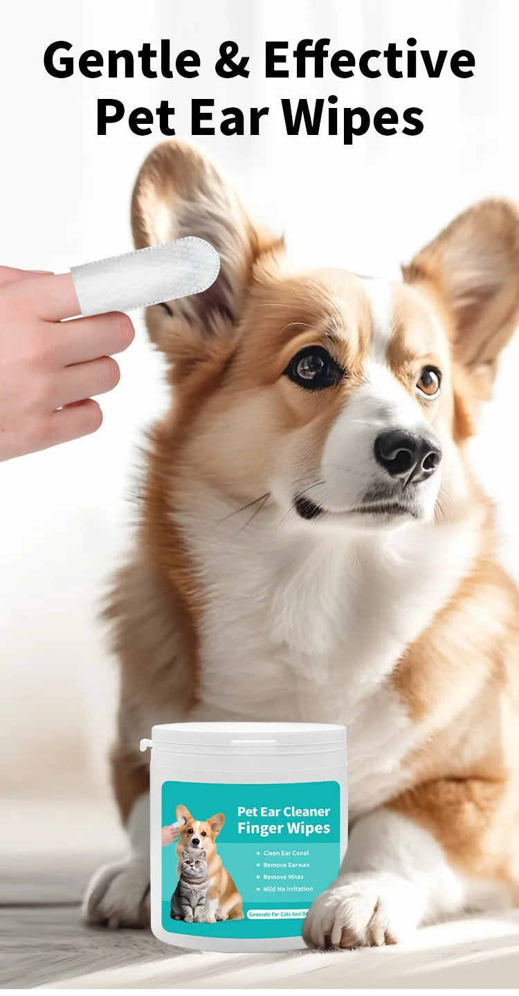 Pet Ear Cleaning Wipes & Care Kit