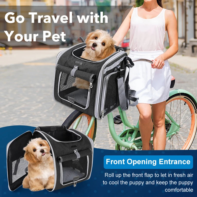 Expandable Pet Bike Basket Carrier