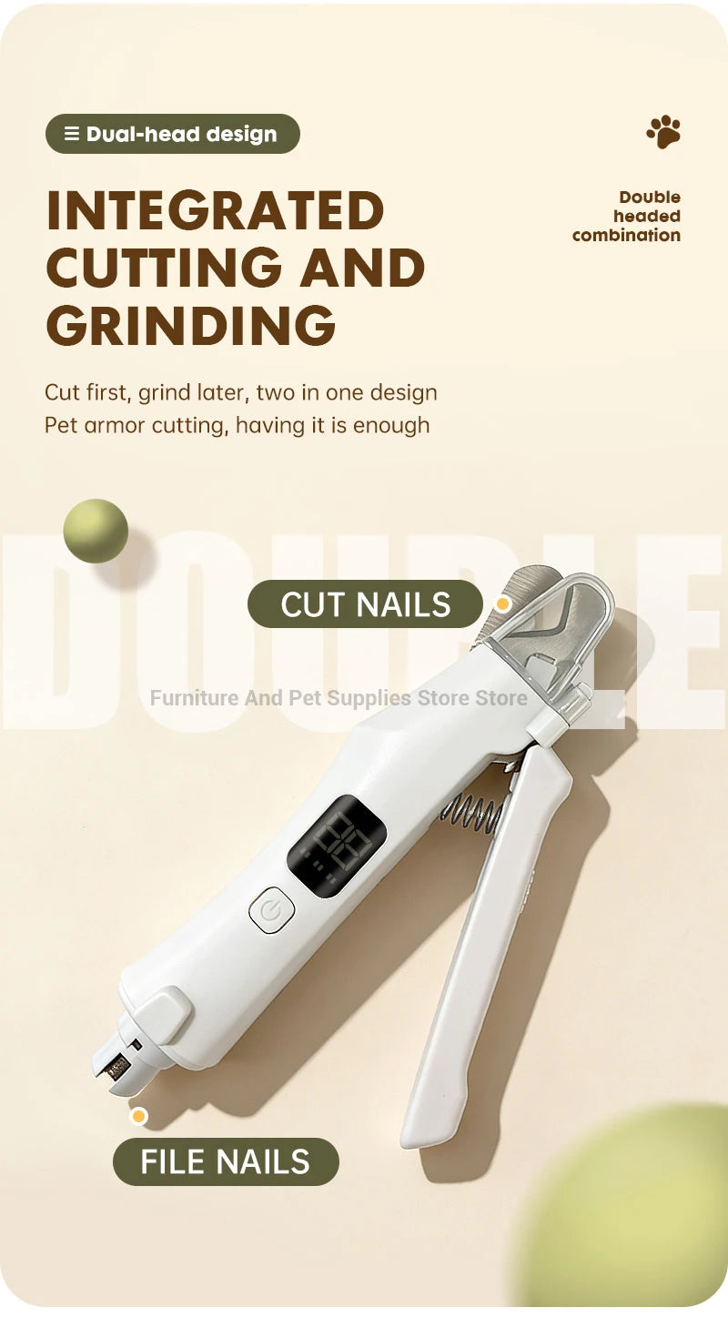 2-in-1 Electric Pet Nail Grinder & Trimmer