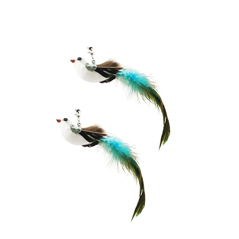 Interactive Bird Feather Cat Teaser Toy