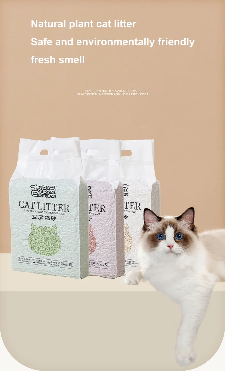 6L Natural Tofu Cat Litter with Odor Control
