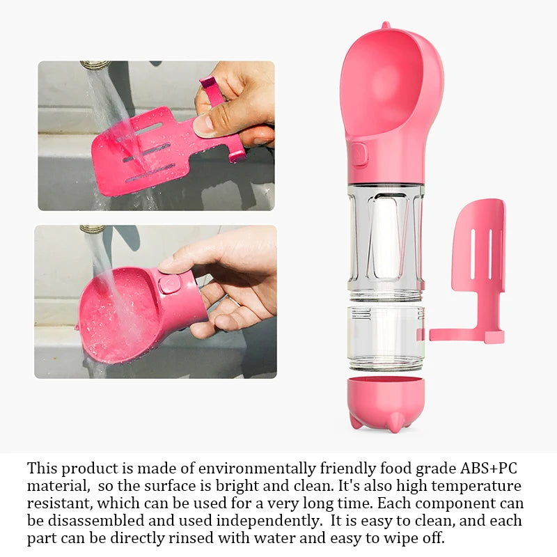 3-in-1 Pet Water Bottle & Feeder