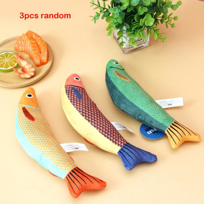 Interactive Catnip Fish Plush Toy