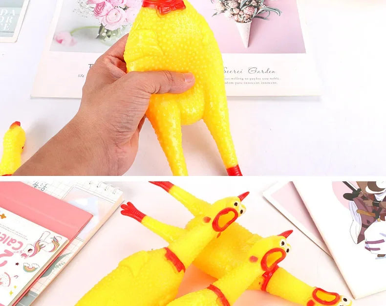 Squeaky Screaming Chicken Dog Toy