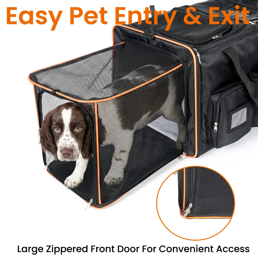 2-in-1 Rolling Double Cat Carrier