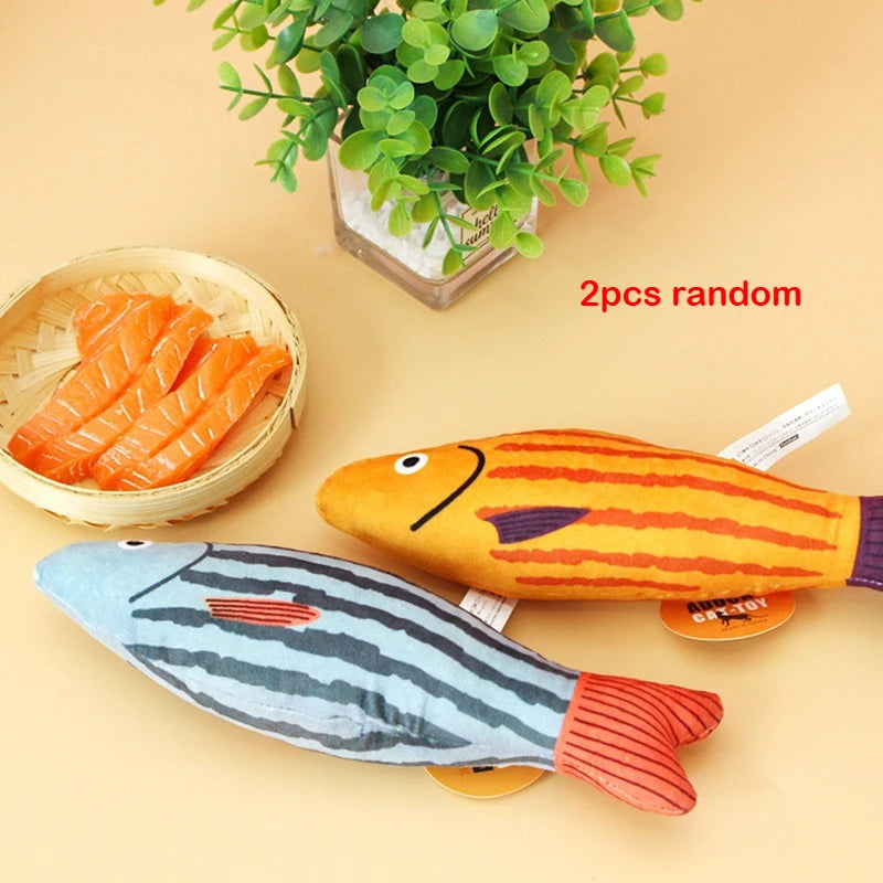 Interactive Catnip Fish Plush Toy