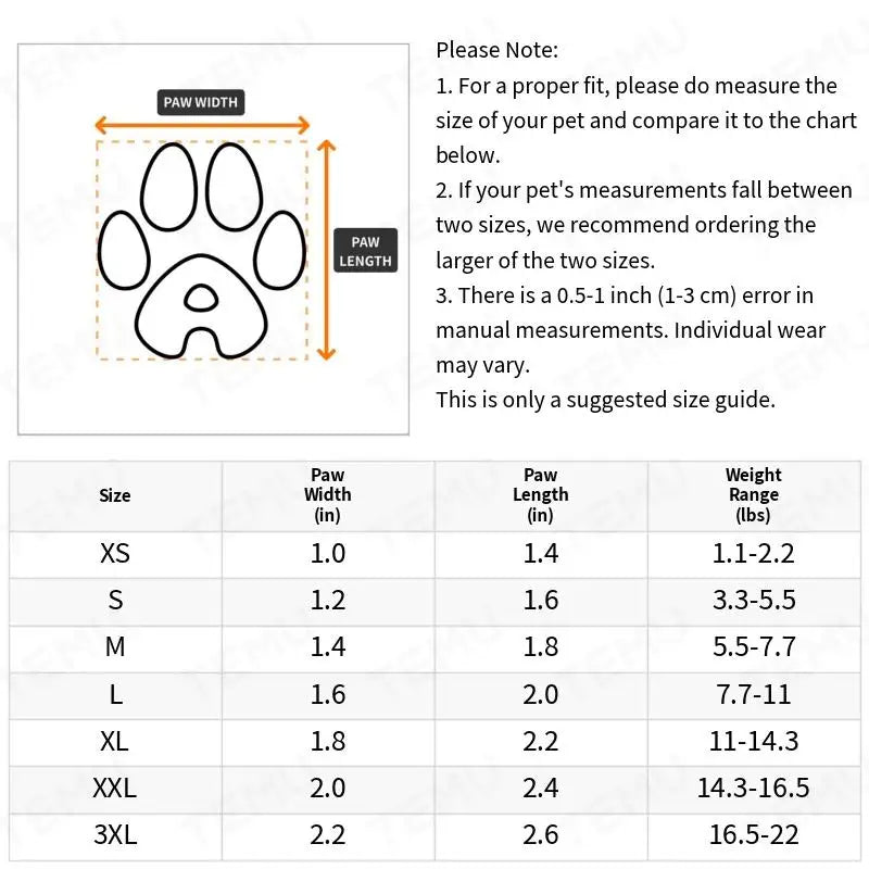 4-Piece Waterproof Dog Rain Boots