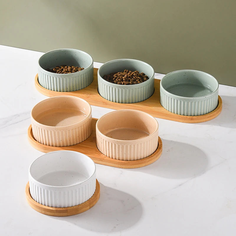 850ml Ceramic Double & Triple Pet Food & Water Bowl