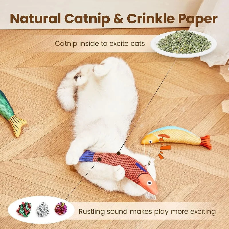 Interactive Catnip Fish Plush Toy