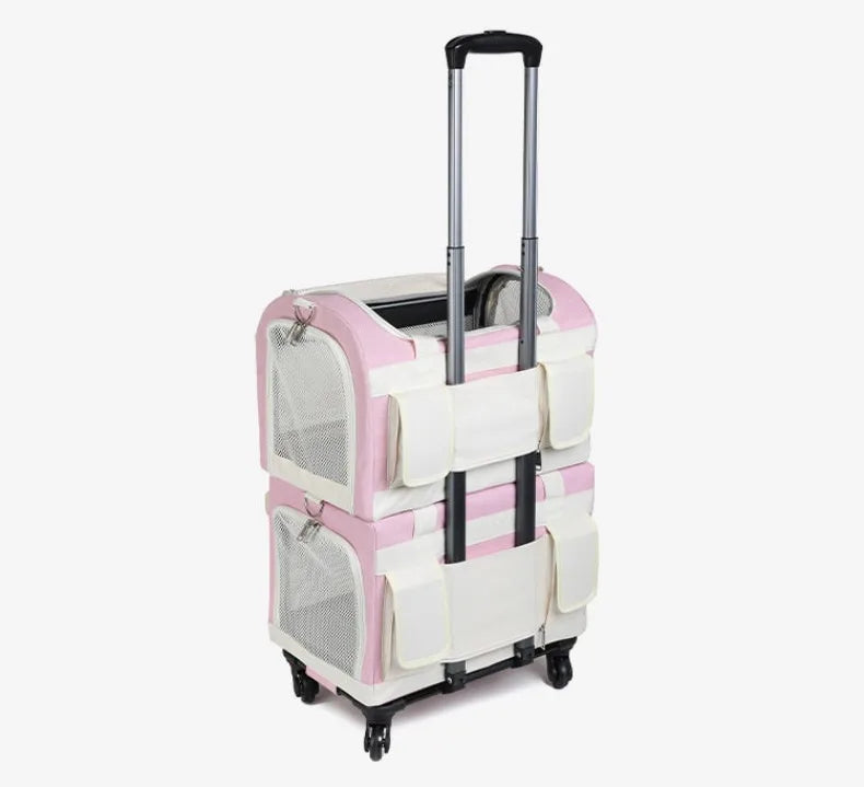 3-Tier Rolling Pet Carrier Suitcase