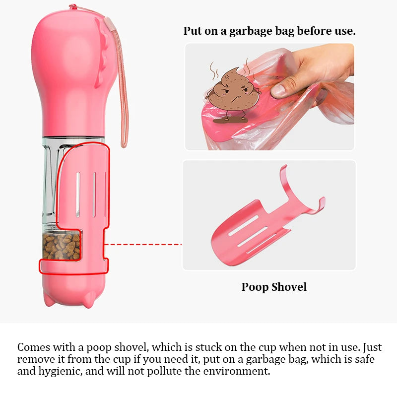 3-in-1 Pet Water Bottle & Feeder