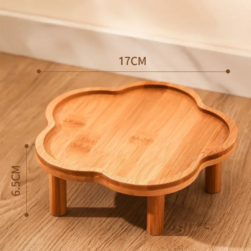 Ceramic Slow Feeder Bowl with Wooden Stand