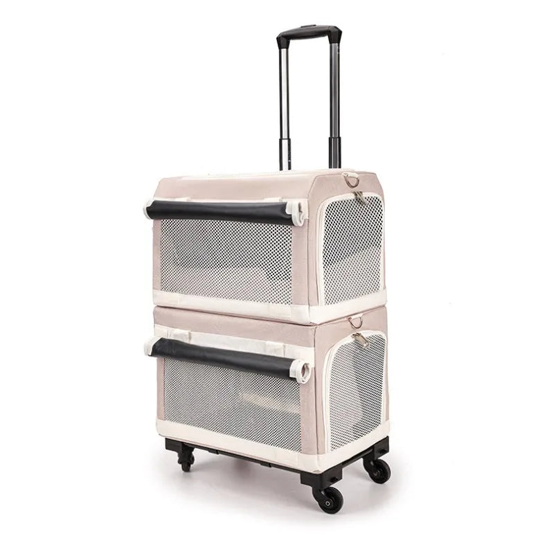 3-Tier Rolling Pet Carrier Suitcase