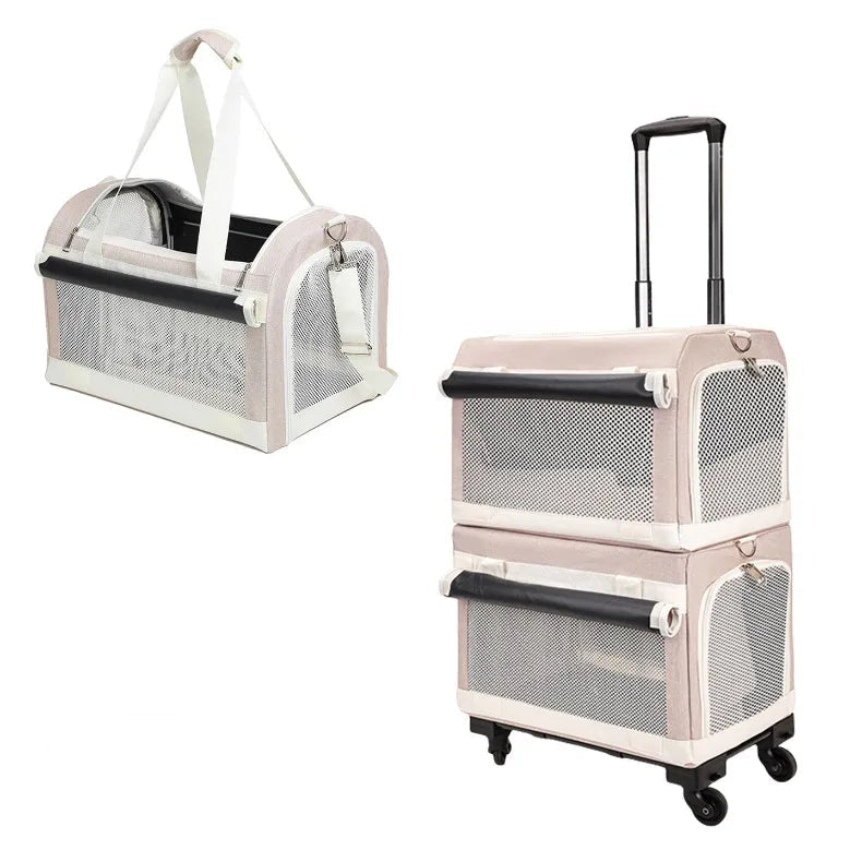 3-Tier Rolling Pet Carrier Suitcase