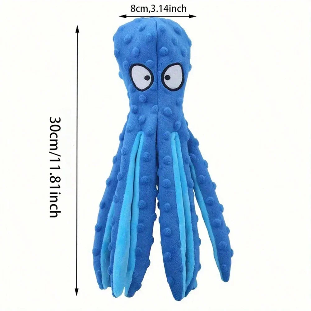 Stuffing-Free Squeaky Octopus Dog Toy