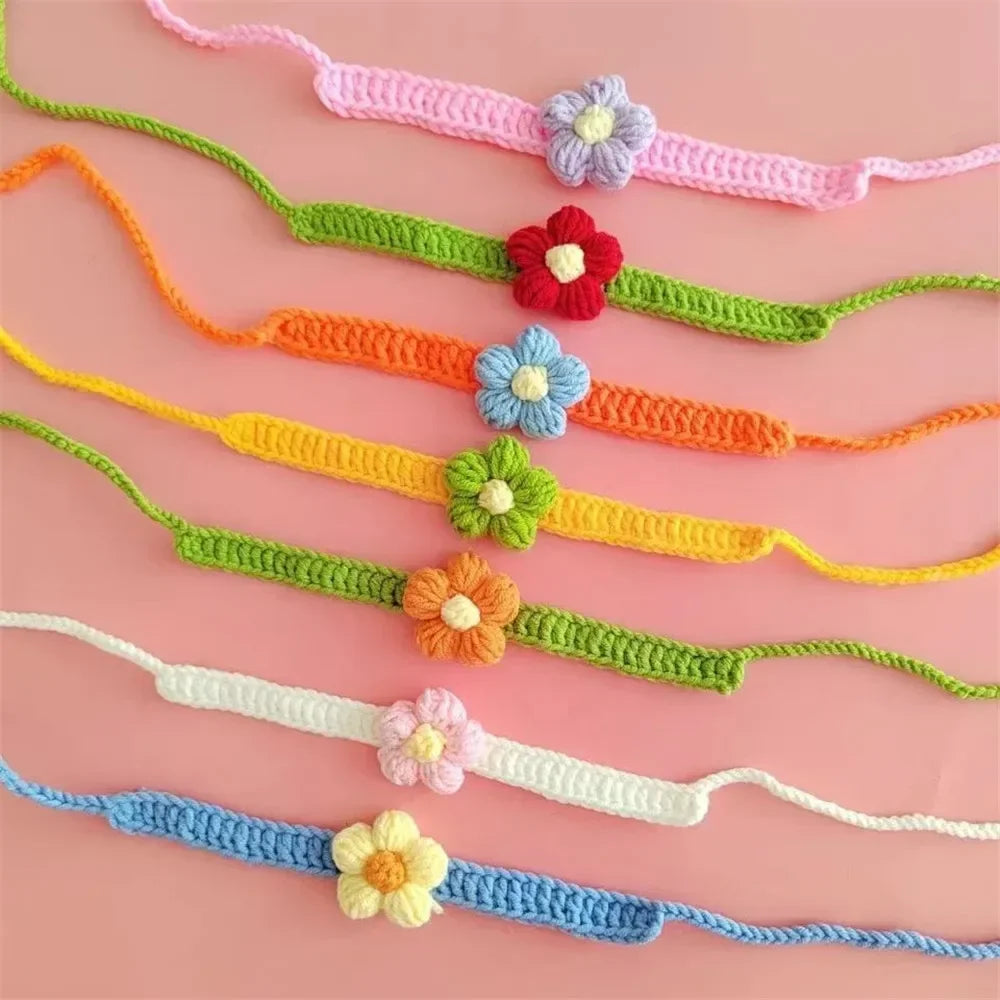 Crochet Flower Pet Collar