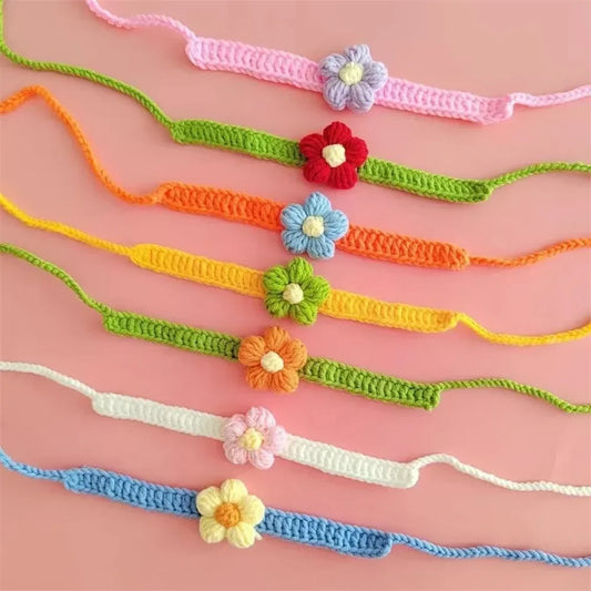 Crochet Flower Pet Collar