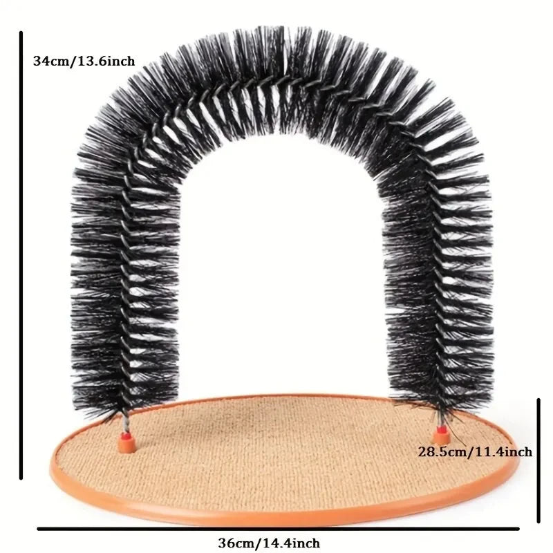 Self-Grooming Cat Arch with Scratching Pad