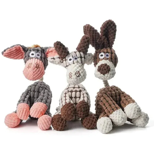 Cute Donkey Plush Squeaky Dog Toy
